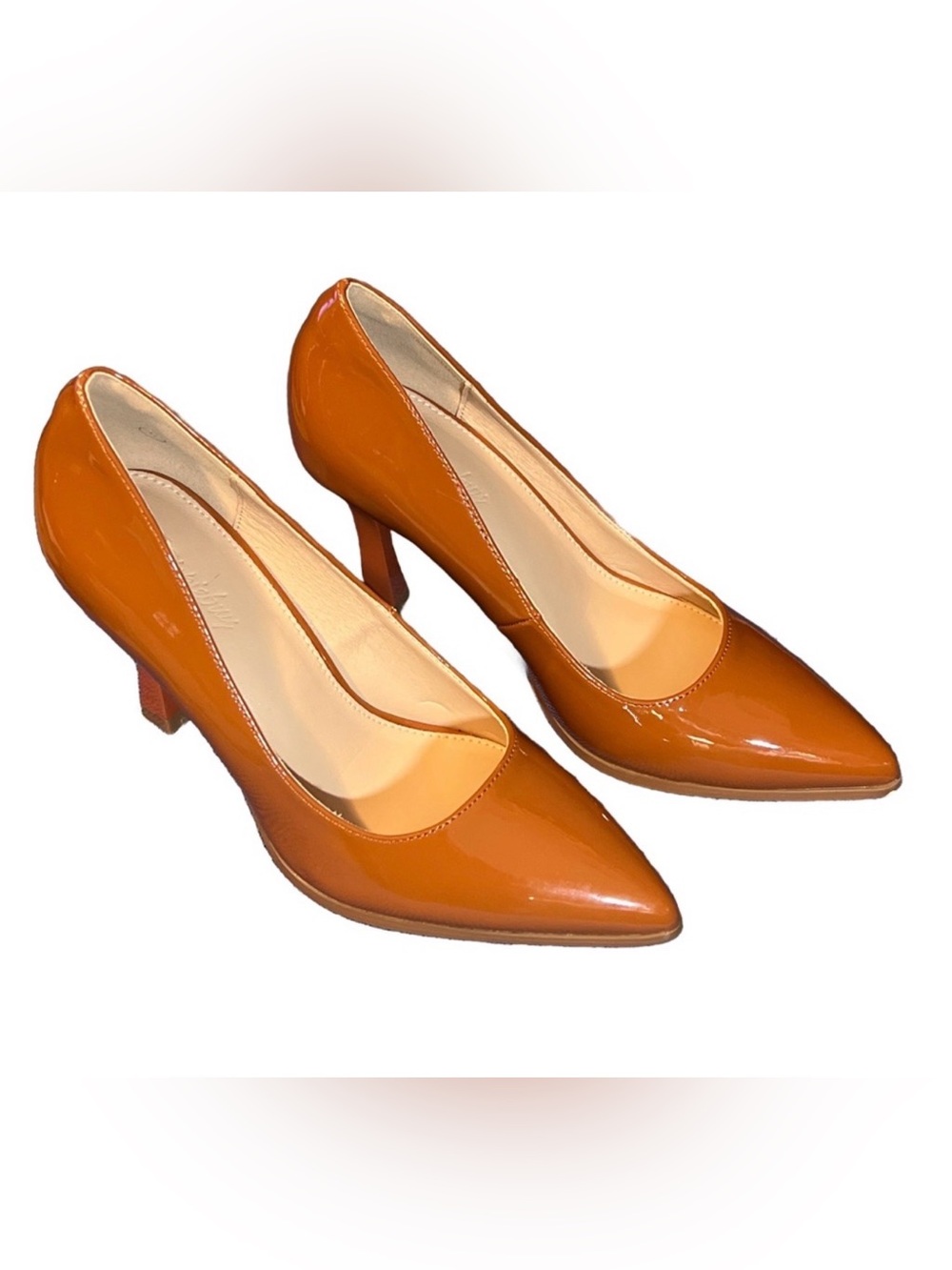 NWT PiePieBuy Women’s Pointed Toe High Heel Shoes, Caramel, Size 5